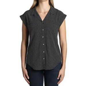 NWOT JACHS Girlfriend Women's Cap Sleeve Button Down Blouse size XXL
